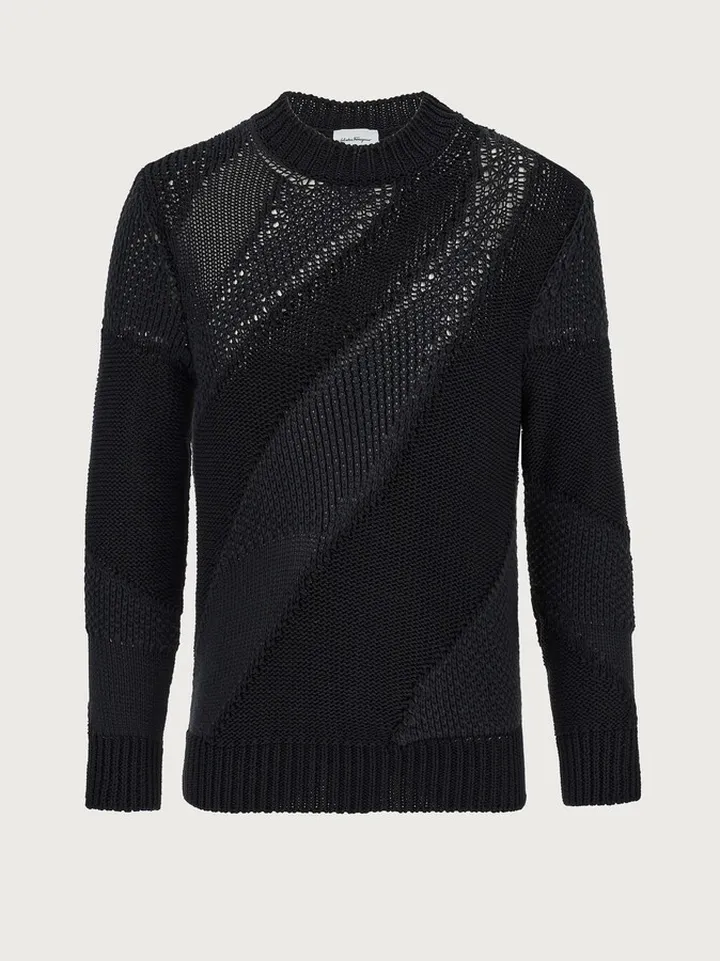 Ferragamo Men Crew neck sweater Black