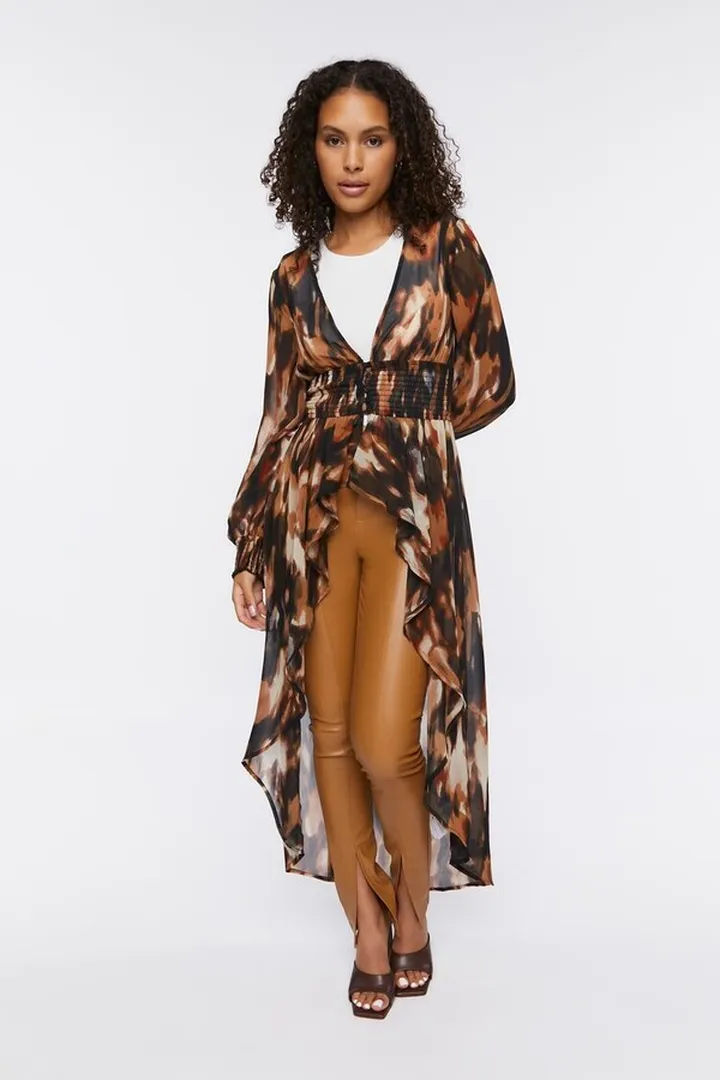Abstract Print Duster Tunic