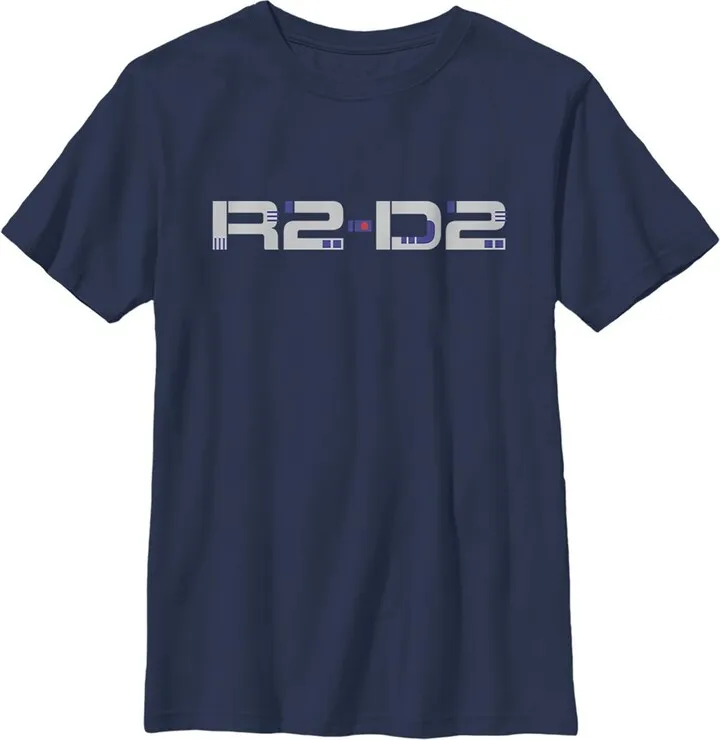 Boy's Star Wars: The Rise of Skywalker R2-D2 Text T-Shirt - Navy Blue - Large