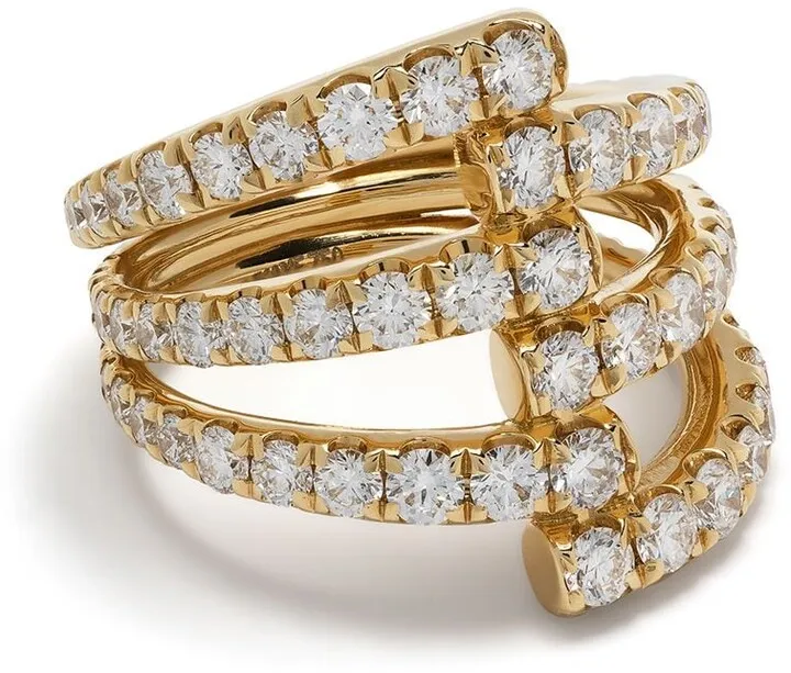 18kt yellow gold Lola triple diamond ring