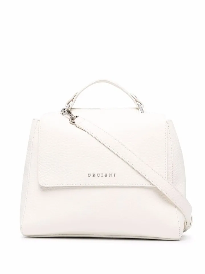 Foldover Leather Tote Bag