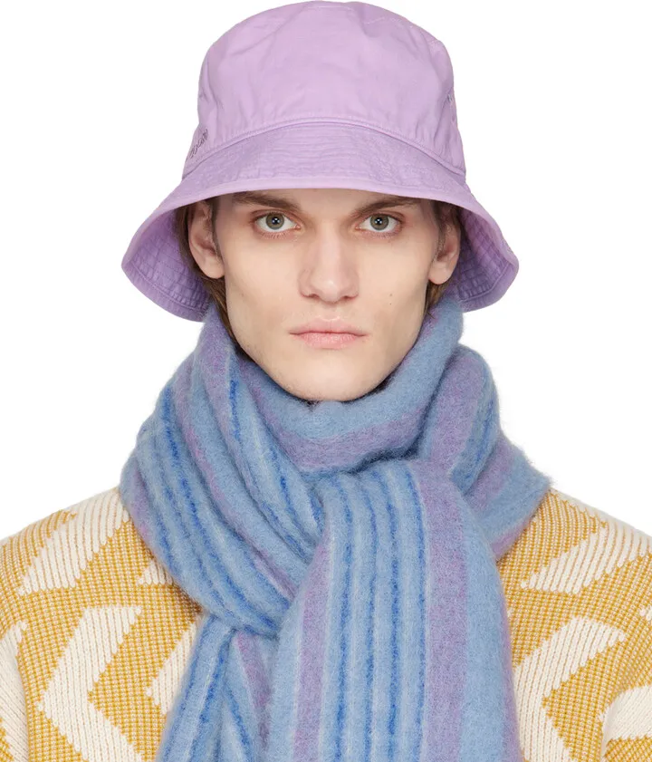 Acne Studios Purple Embroidered Bucket Hat