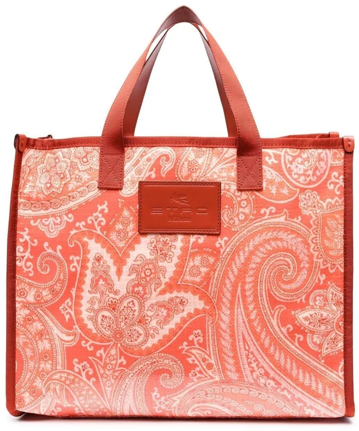 Large Paisley-Print Tote Bag
