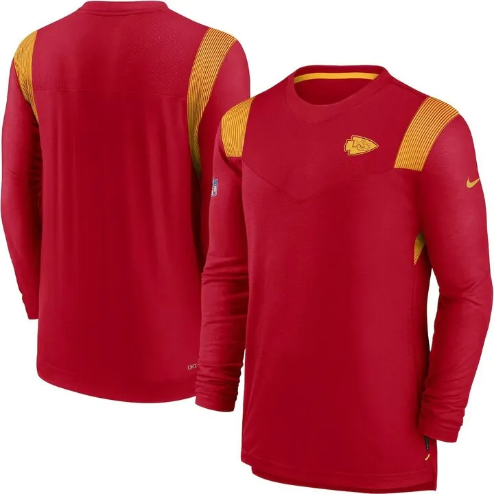 Men's Nike Red Kansas City Chiefs Sideline Tonal Logo Performance Player Long Sleeve T-shirt