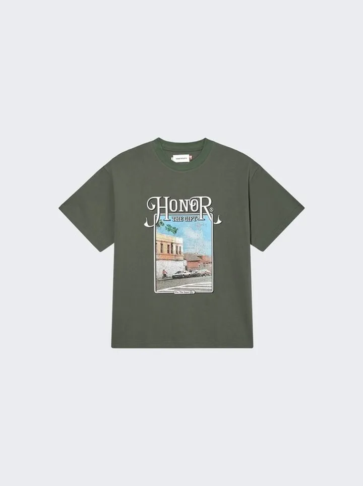 Our Block Tee Olive Green