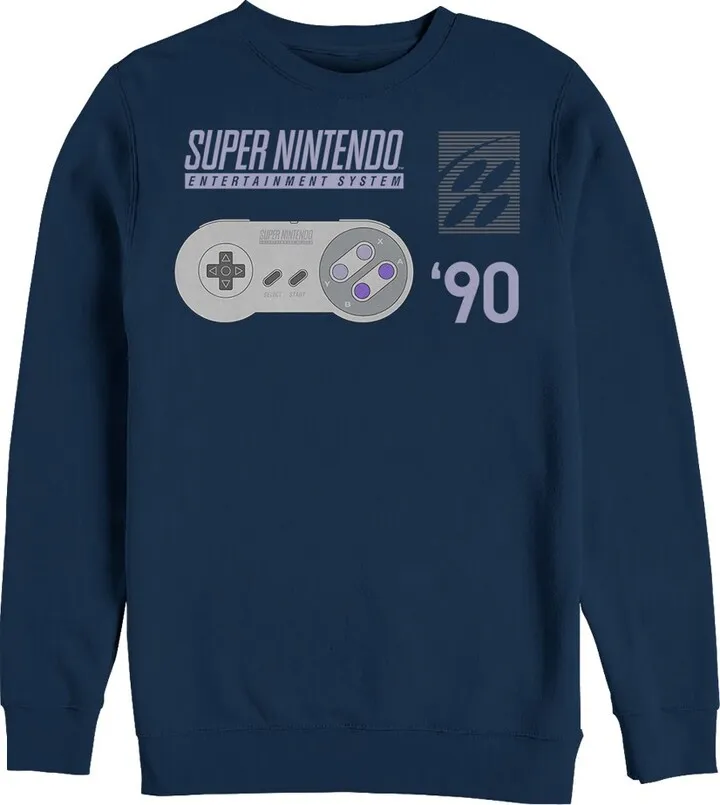 Men's Nintendo SNES Controller '90 Sweatshirt - Navy Blue - Small