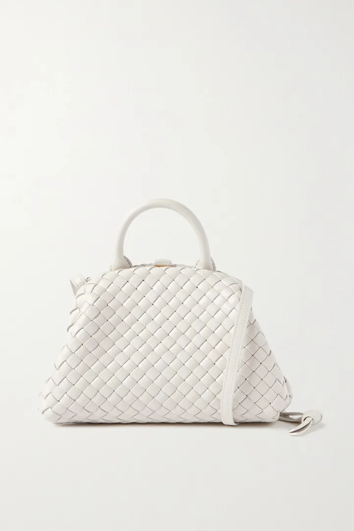 Bottega Veneta - Handle Mini Intrecciato Leather Tote - White