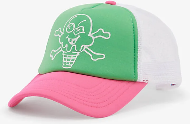 Mens Green Cones and Bones Logo-embroidered Woven cap