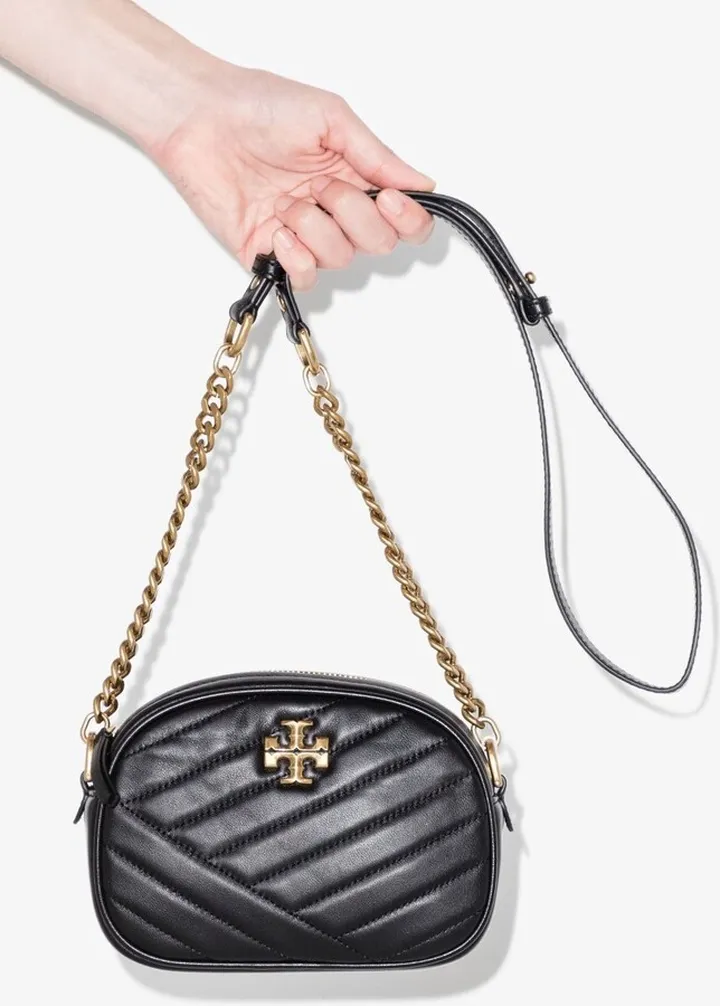 Black Kira Quilted Leather Camera Bag