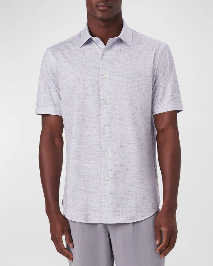 Men's OoohCotton Tech Marled-Print Sport Shirt