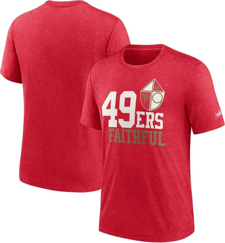 Men's Nike Heather Scarlet San Francisco 49ers Local Tri-Blend T-shirt
