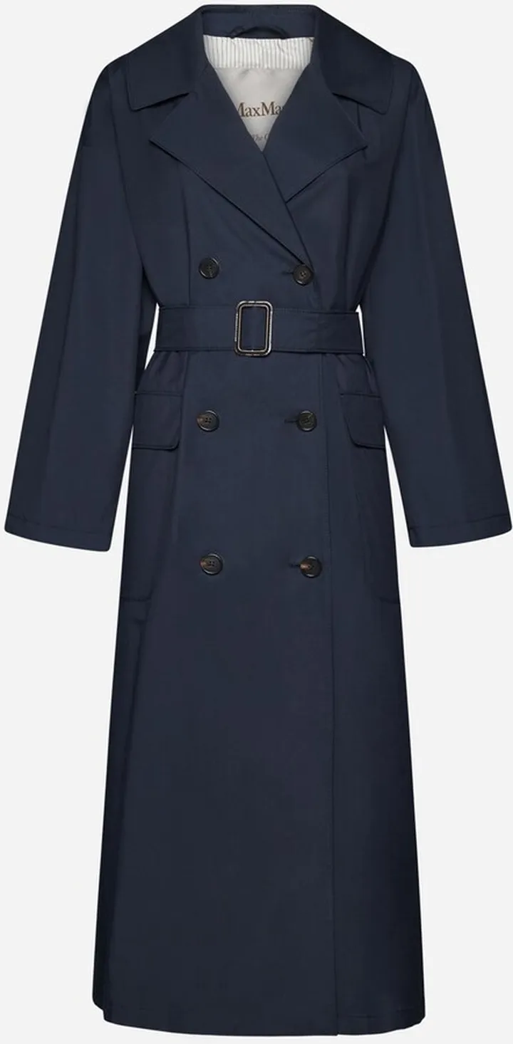 Belted Cotton-blend Trench Coat
