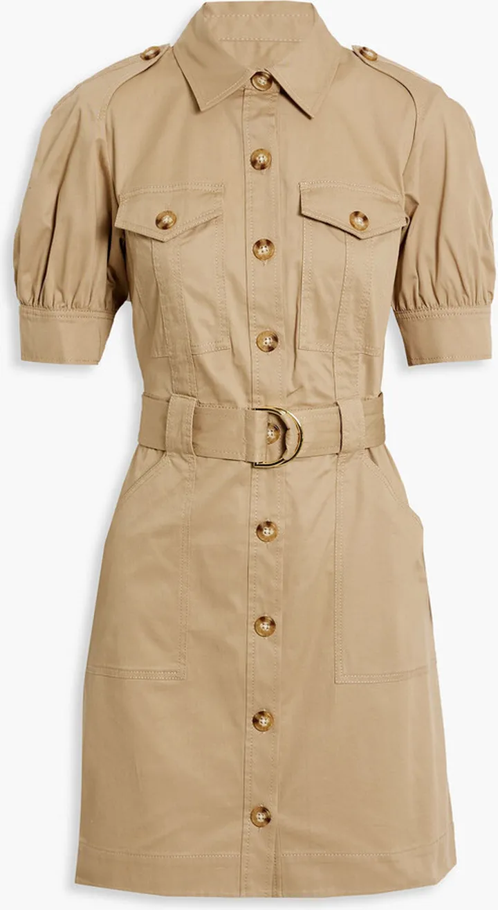 Echo cotton-blend twill mini shirt dress