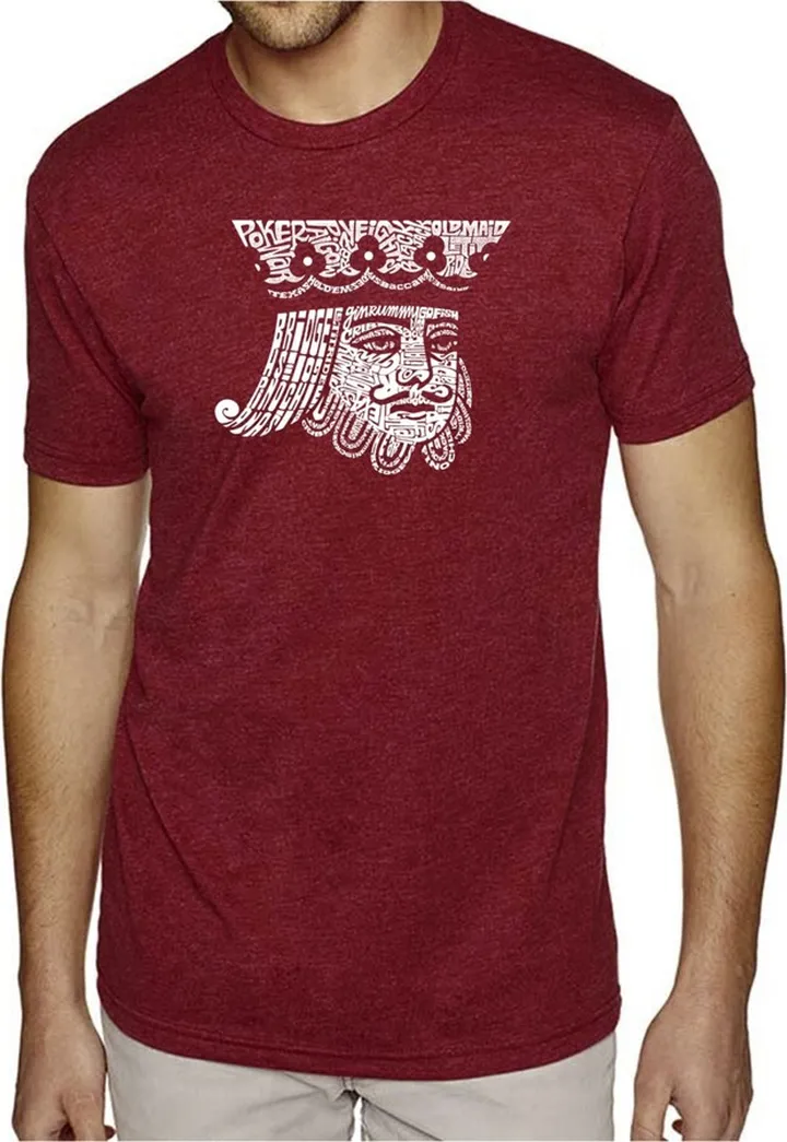 La Pop Art Men's Premium Word Art T-Shirt - King of Spades