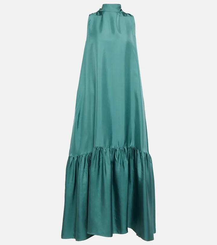 Oslo silk twill maxi dress