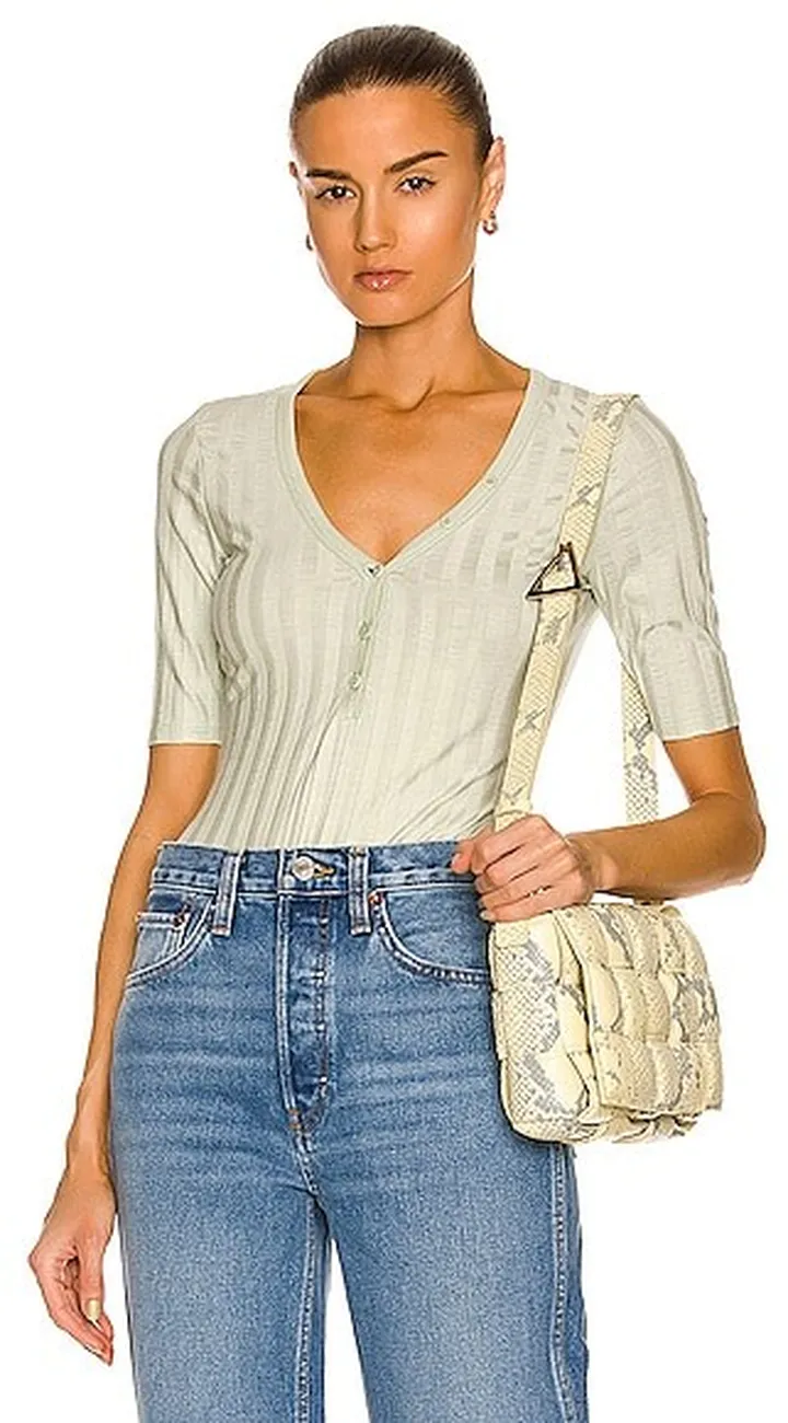 JONATHAN SIMKHAI STANDARD Connie Bodysuit in Mint
