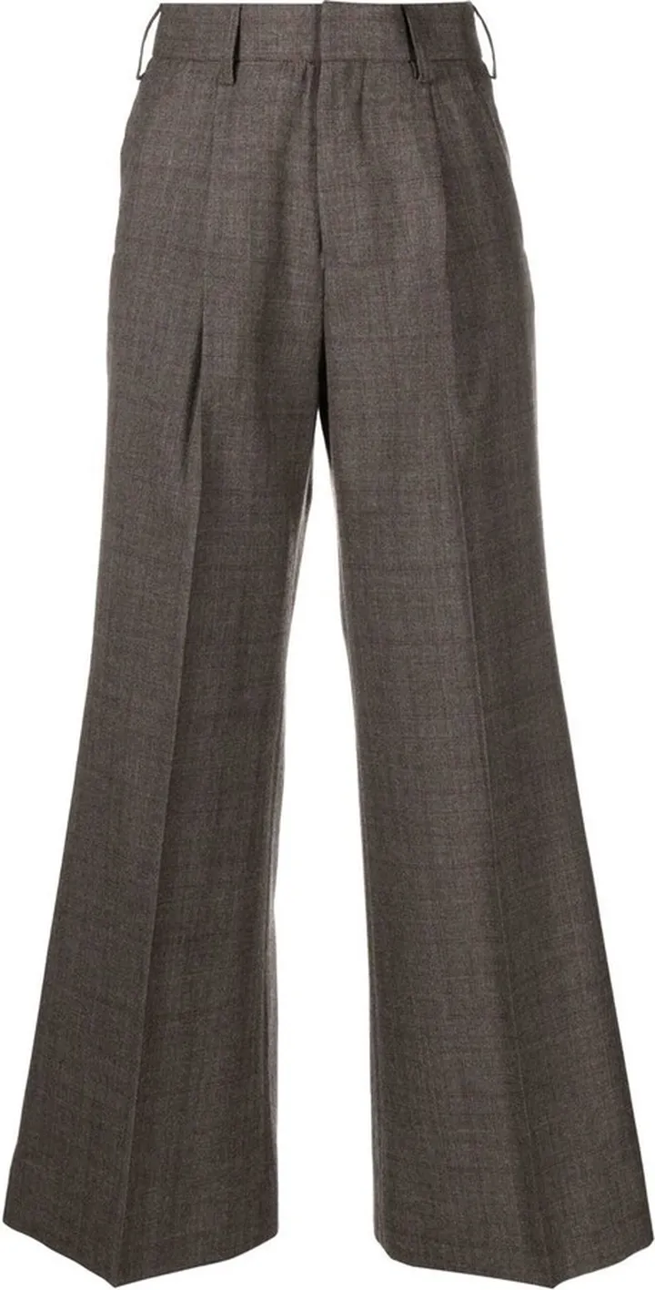 Flared Cropped-Leg Trousers