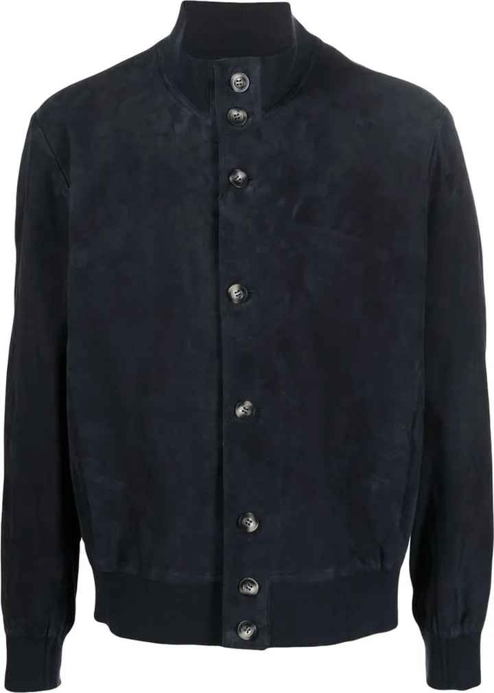 Suede Leather Bomber Jacket