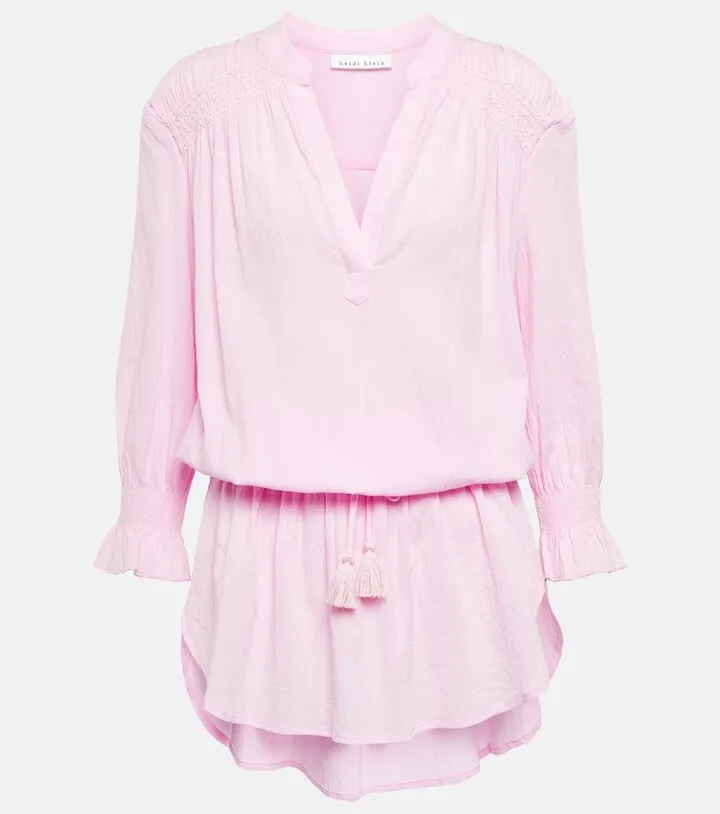 Smocked cotton tunic