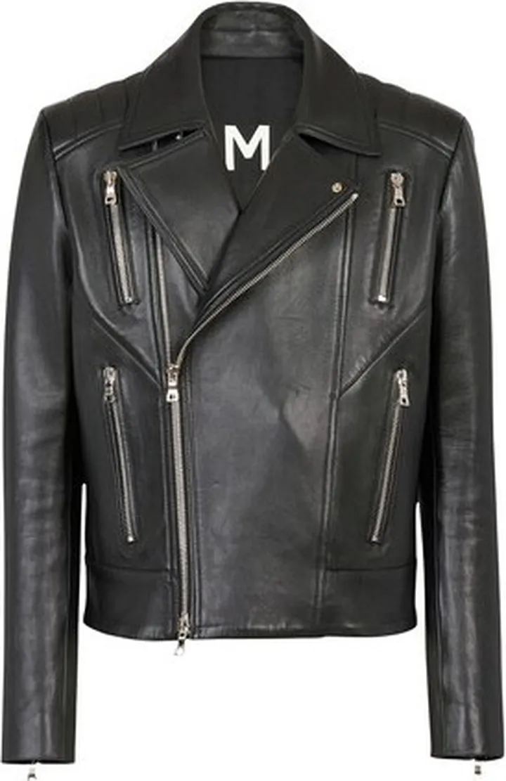 Leather biker jacket