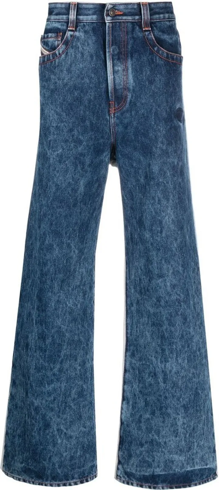Two-Tone Wide-Leg Jeans