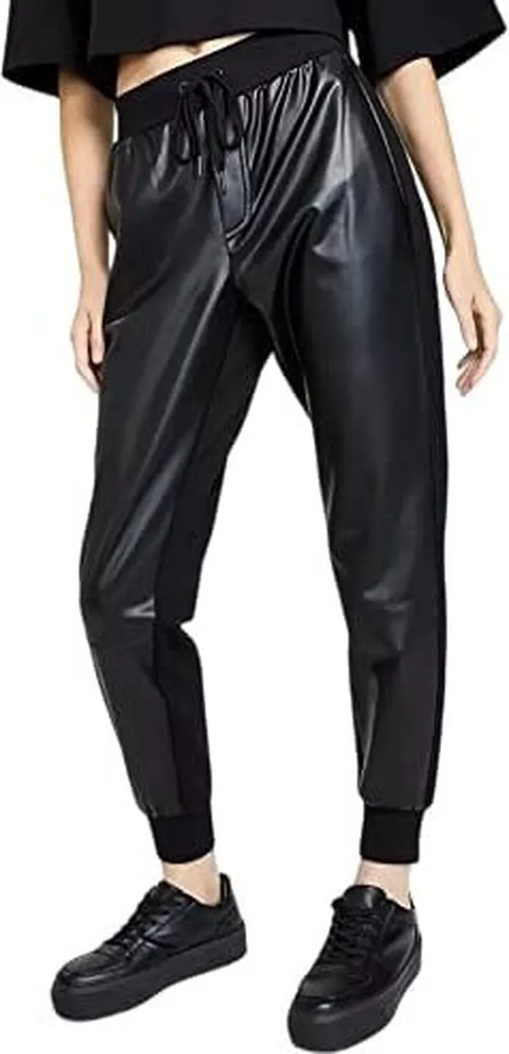 Calvin Klein Women Faux Leather Mix Jogger