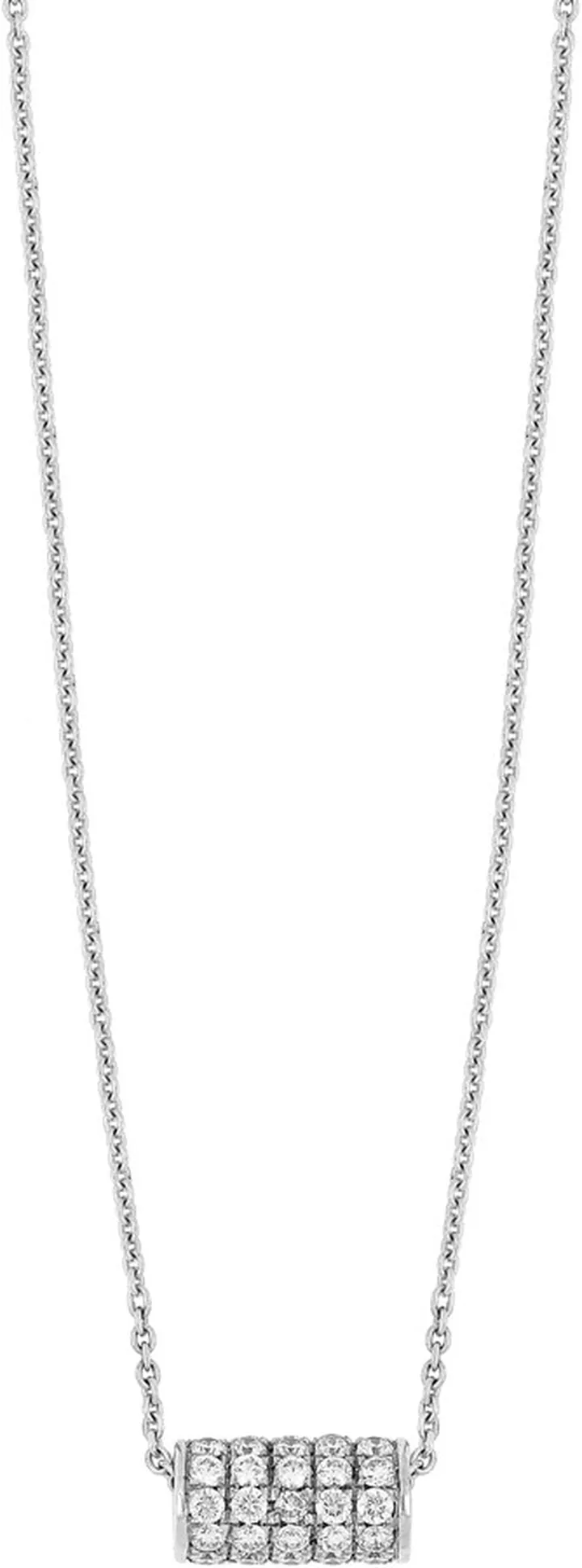 Diamond Barrel Pendant Necklace