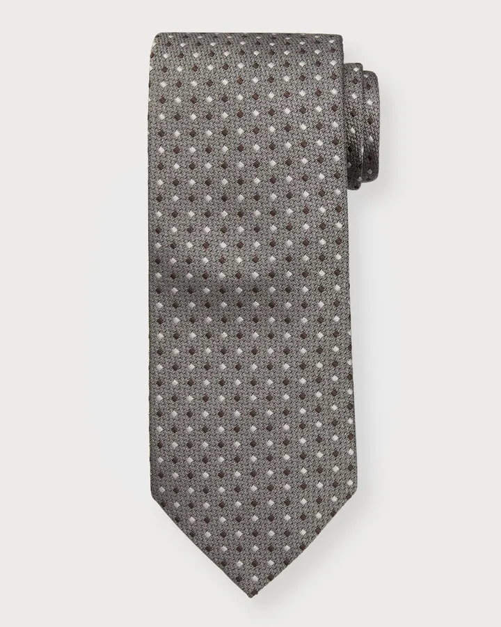 Men's Mini Dot Jacquard Silk Tie