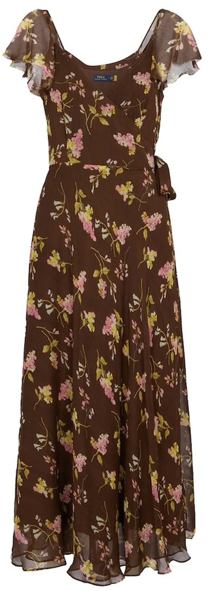 Floral sleeve midi dress