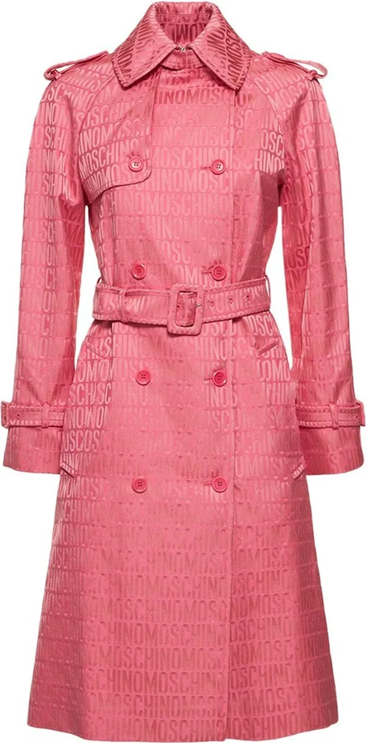 Nylon jacquard logo trench coat