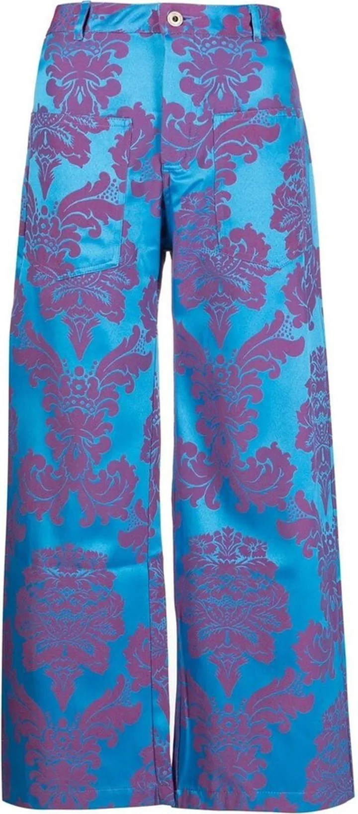 Floral Print Wide-Leg Cropped Trousers