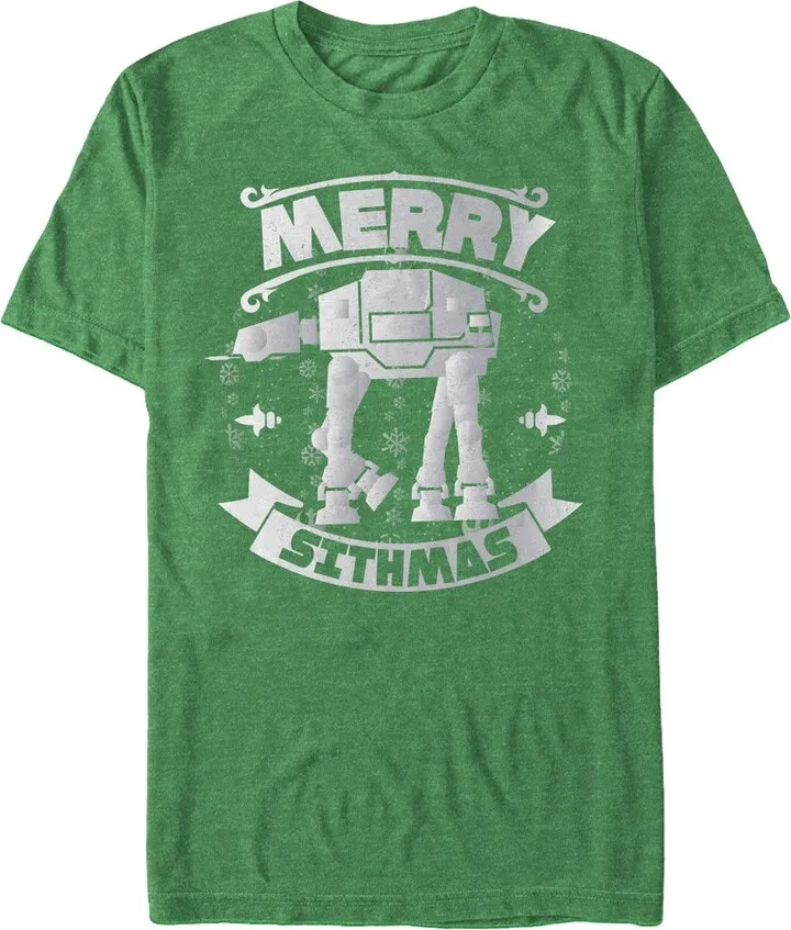 Men's Star Wars Christmas Sithmas AT-AT T-Shirt - Kelly Green - Medium