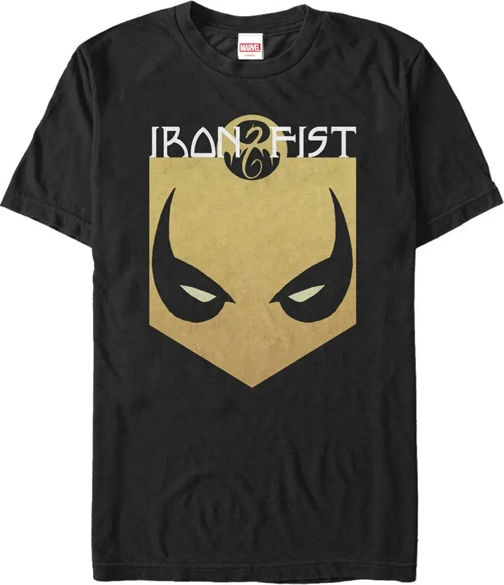 Men's Marvel Iron Fist Mask T-Shirt - Black - X Large