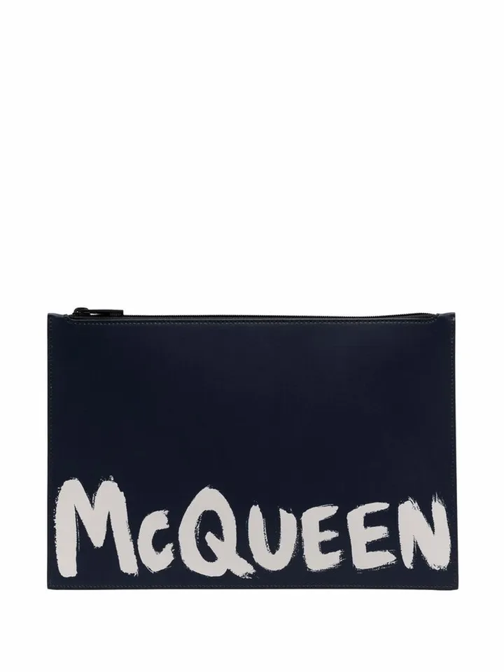Logo-Print Clutch Bag
