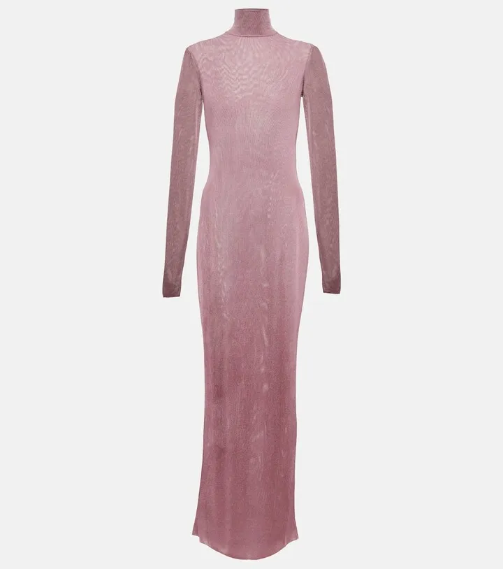 Ribbed-knit gown