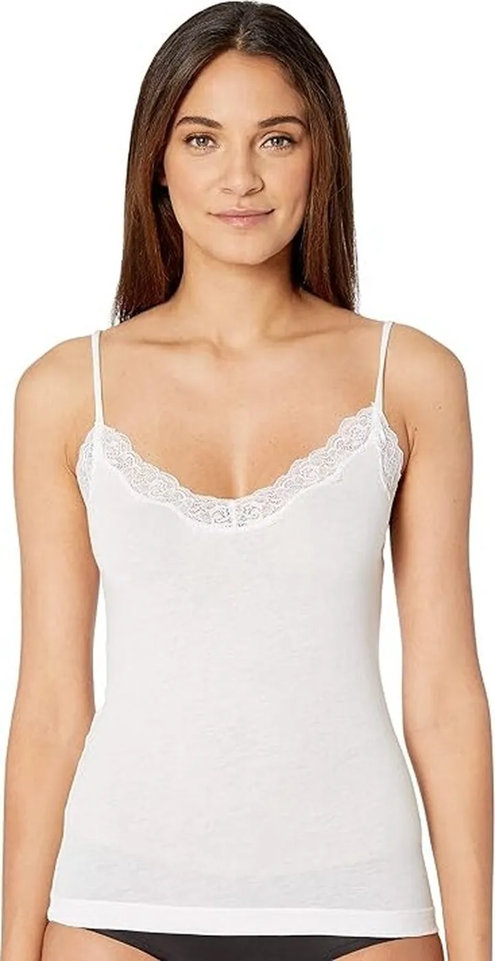 Only Hearts Organic Cotton Lace Trimmed Cami (White) Women's Pajama
