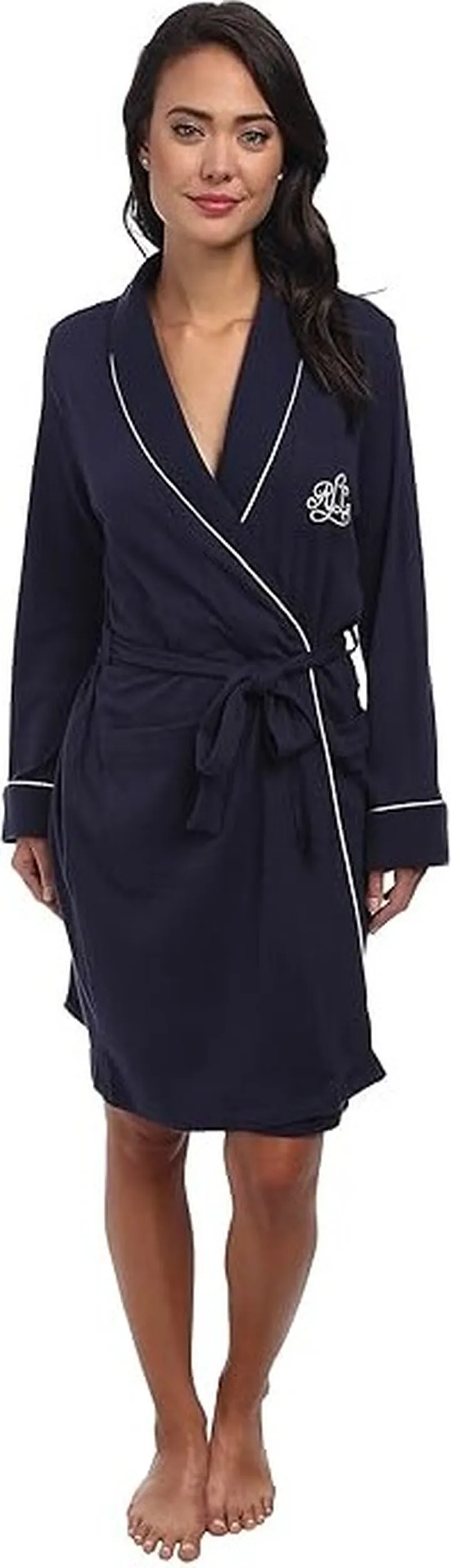 LAUREN Ralph Lauren Hartford Lounge Short Shawl Collar Robe (Windsor Navy) Women's Robe