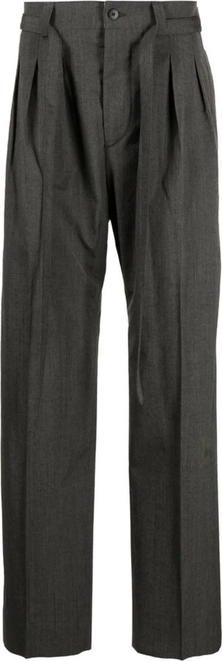 Pleated Straight-Leg Trousers
