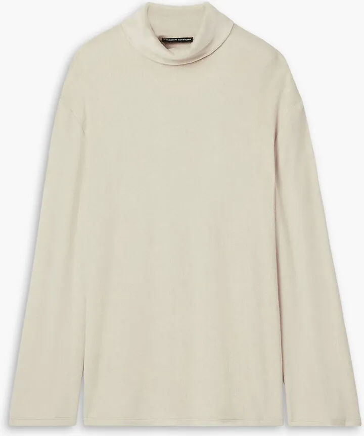Brushed knitted turtleneck sweater