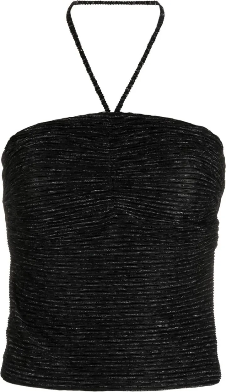 Metallic-Effect Halterneck Top