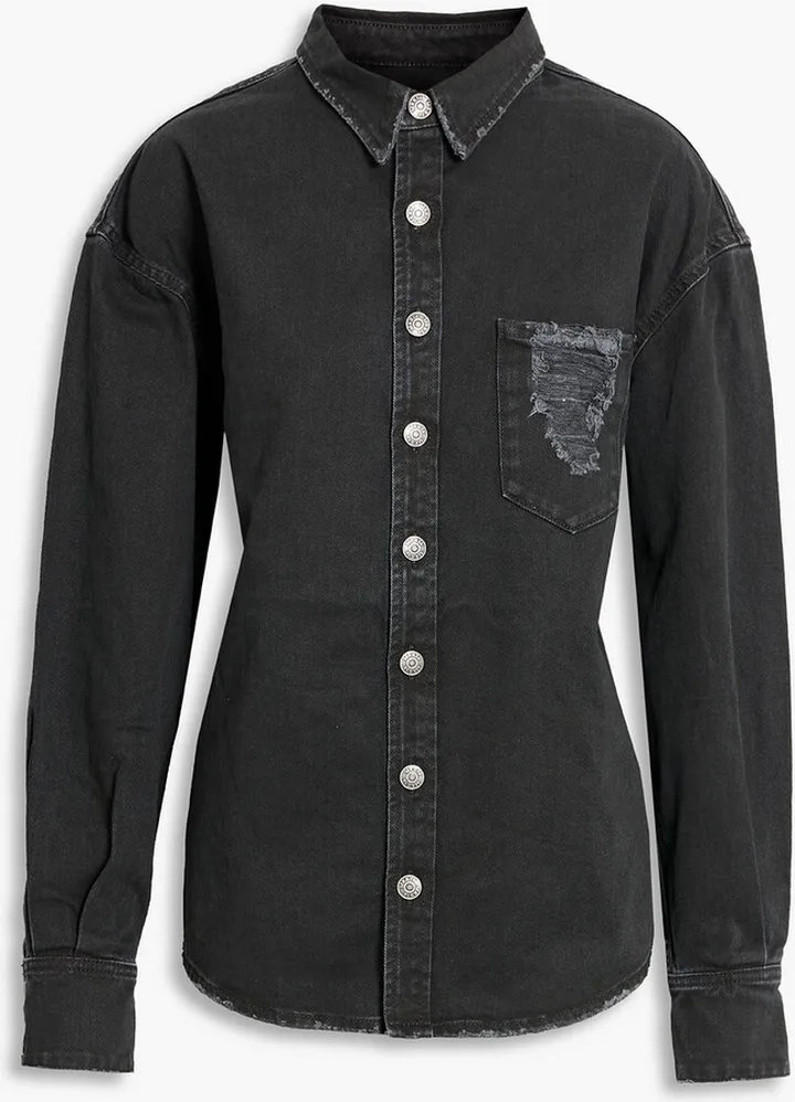 Alex distressed faded denim shirt
