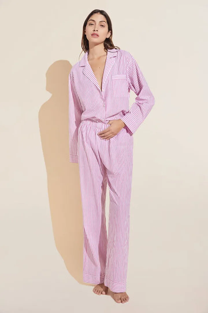 Organic Sandwashed Cotton Woven Long PJ Set