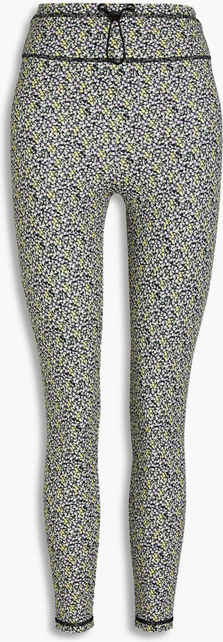 Cropped floral-print stretch leggings
