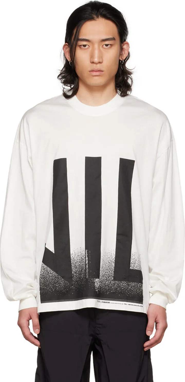 Julius White Printed Long Sleeve T-Shirt