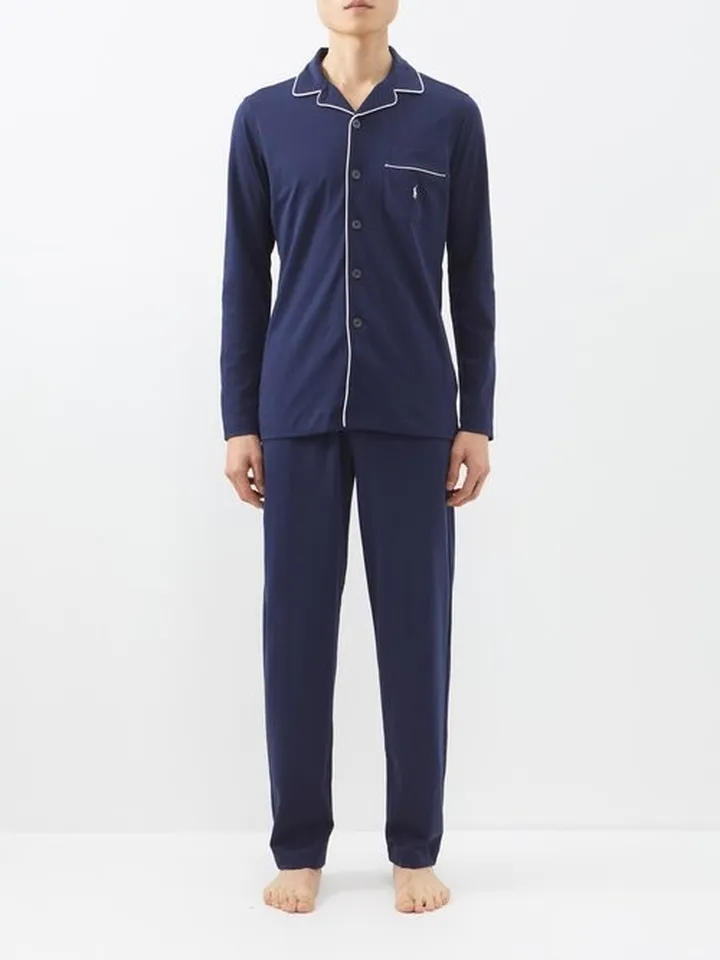 Logo-embroidered Cotton Pyjamas