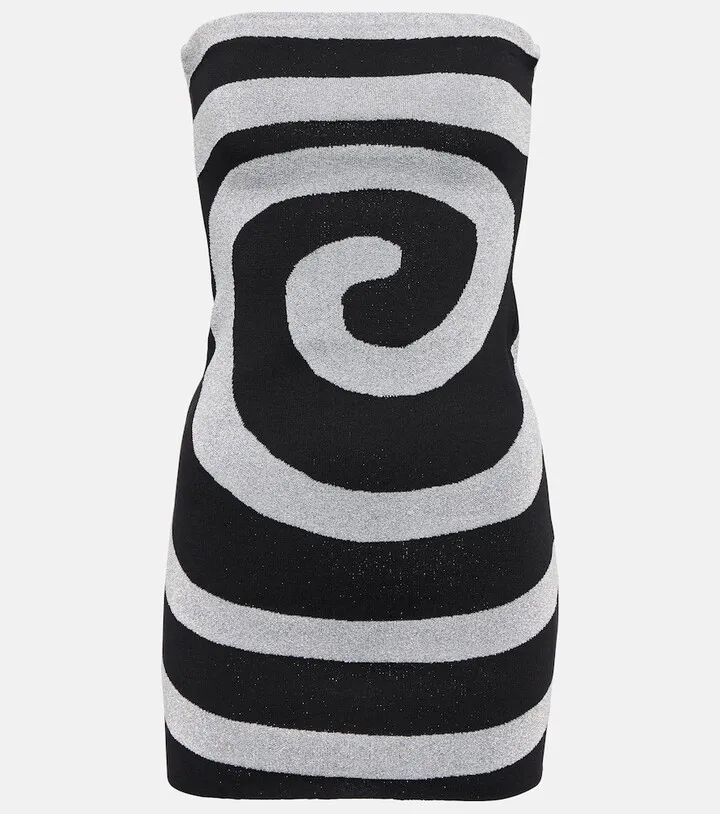 Swirl metallic knit minidress