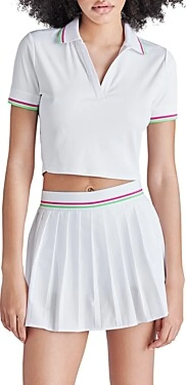 Steve Madden Campbell Ribbed Polo Crop Top