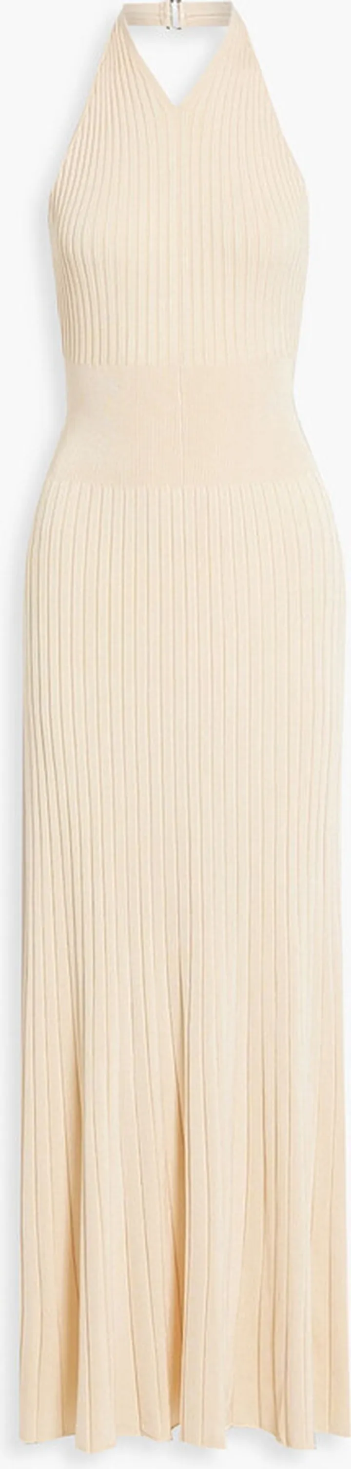 Devin ribbed-knit halterneck maxi dress