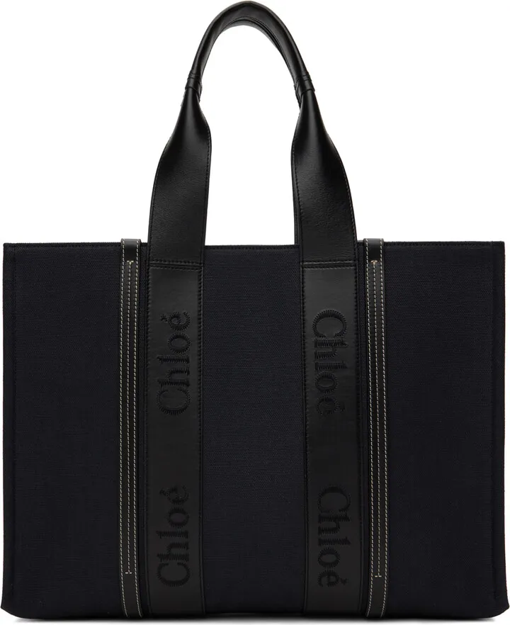 Chloé Navy Large Woody Tote