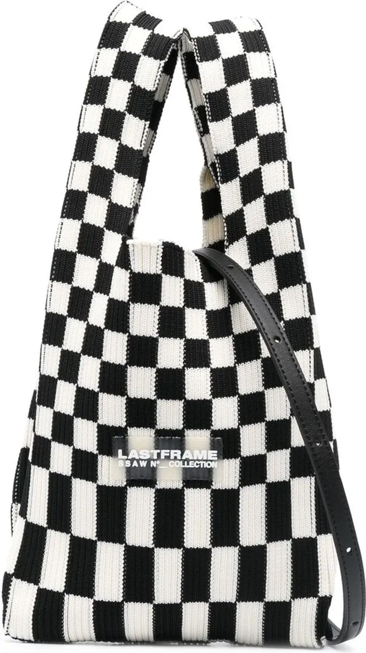 Black And White Ichimatsu Market Small Tote Bag